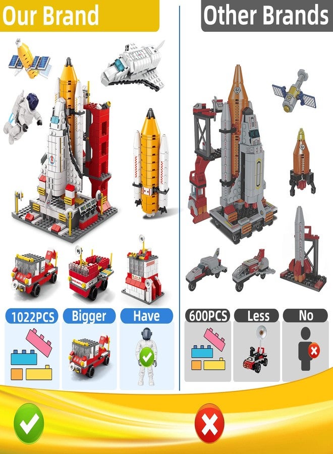 ZIYOSTAR Space Exploration Shuttle Toys for 6 7 8 9 10 11 12 Year Old Kids, 1022PCS 7-in-1 STEM Aerospace Rocket Building Kit for 6-12 Year Old Boys Girls, Best Gifts for Birthday - Image 4